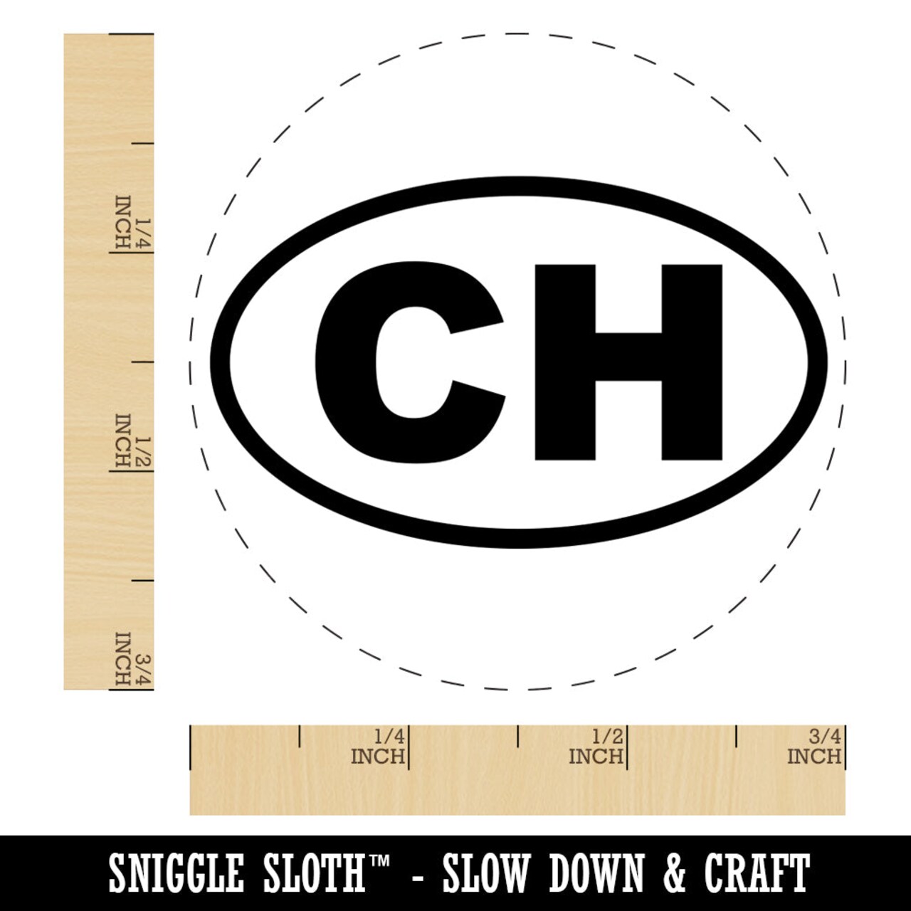 Switzerland CH Self-Inking Rubber Stamp for Stamping Crafting Planners
